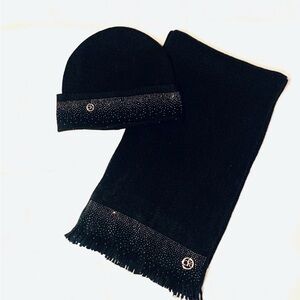 CALVIN KLEIN SCARF AND HAT SPARKLE  BLACK